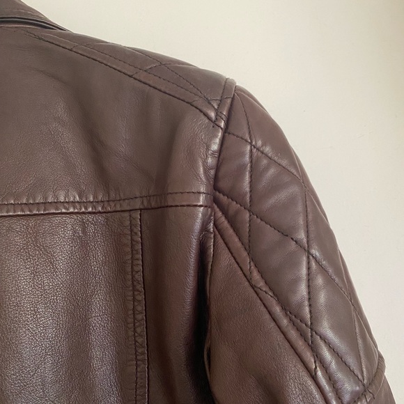 AllSaints Armstead Biker Leather Jacket in Oxblood - Picture 14 of 16